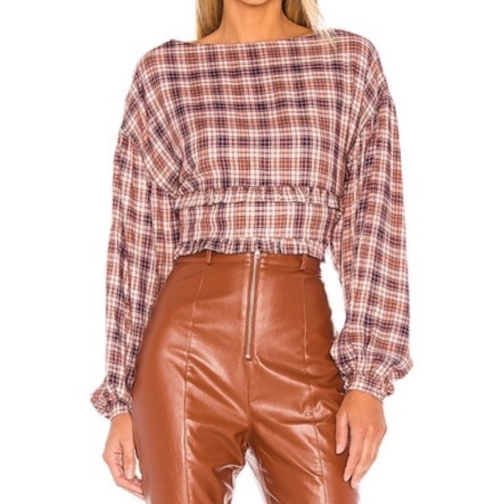 Majorelle Asa Plaid Long Sleeve Top